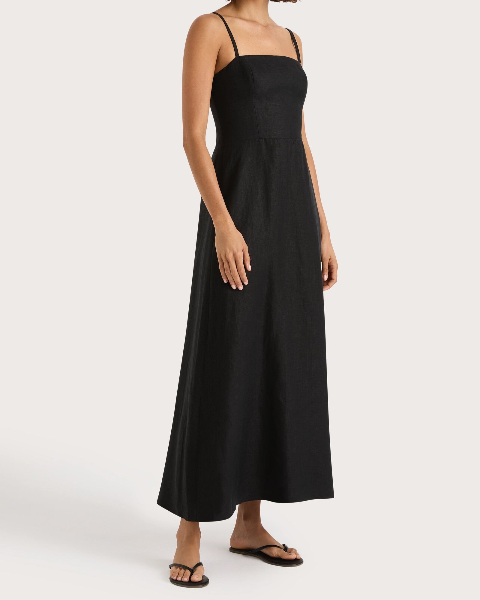 Faithfull | Women's Valerie Midi Dress Black - Final Sale | L Faithfull | Women's Valerie Midi Dress Black - Final Sale | L