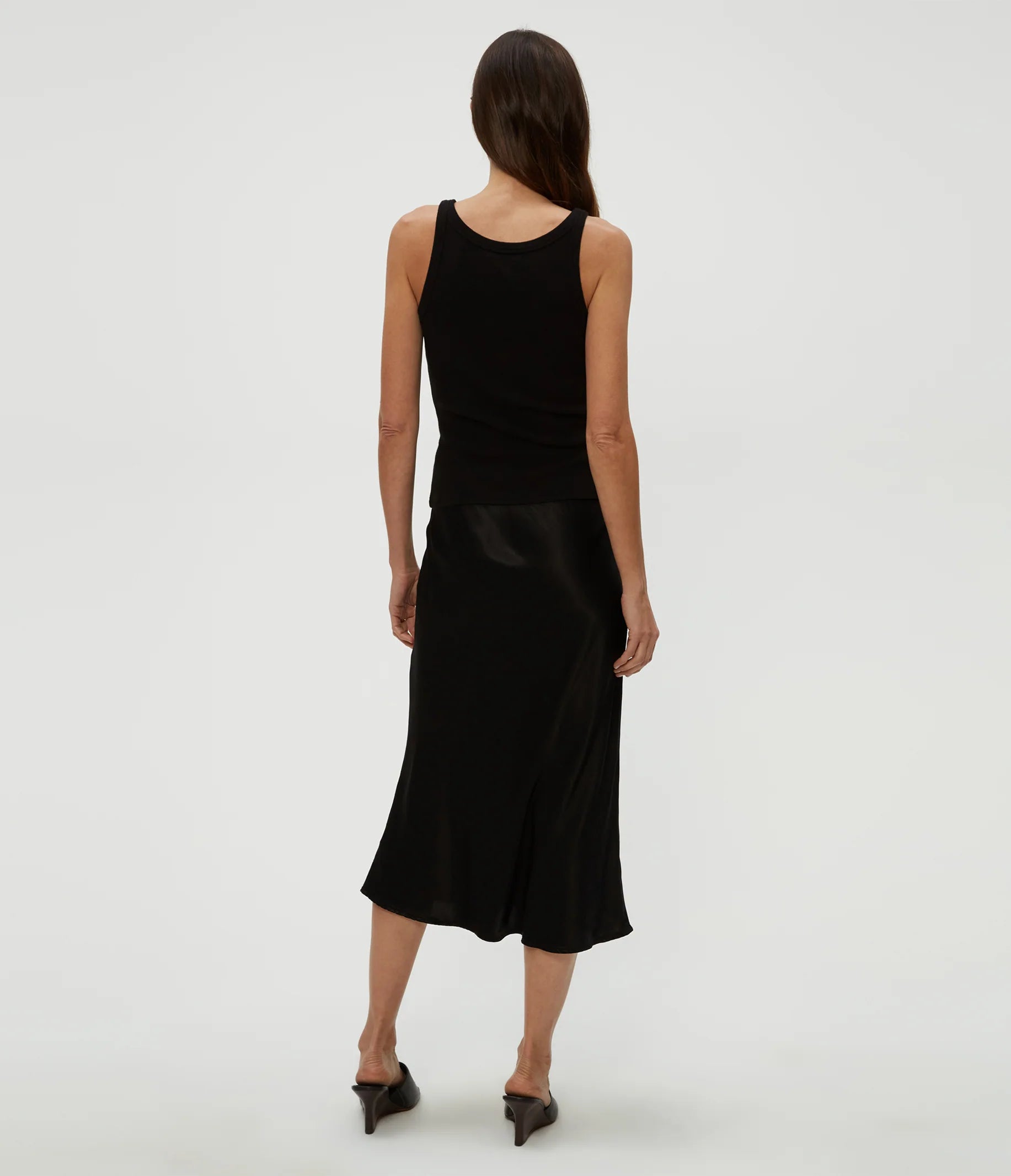 Michael Stars Leila Bias Midi Skirt - Black - THE INVITE