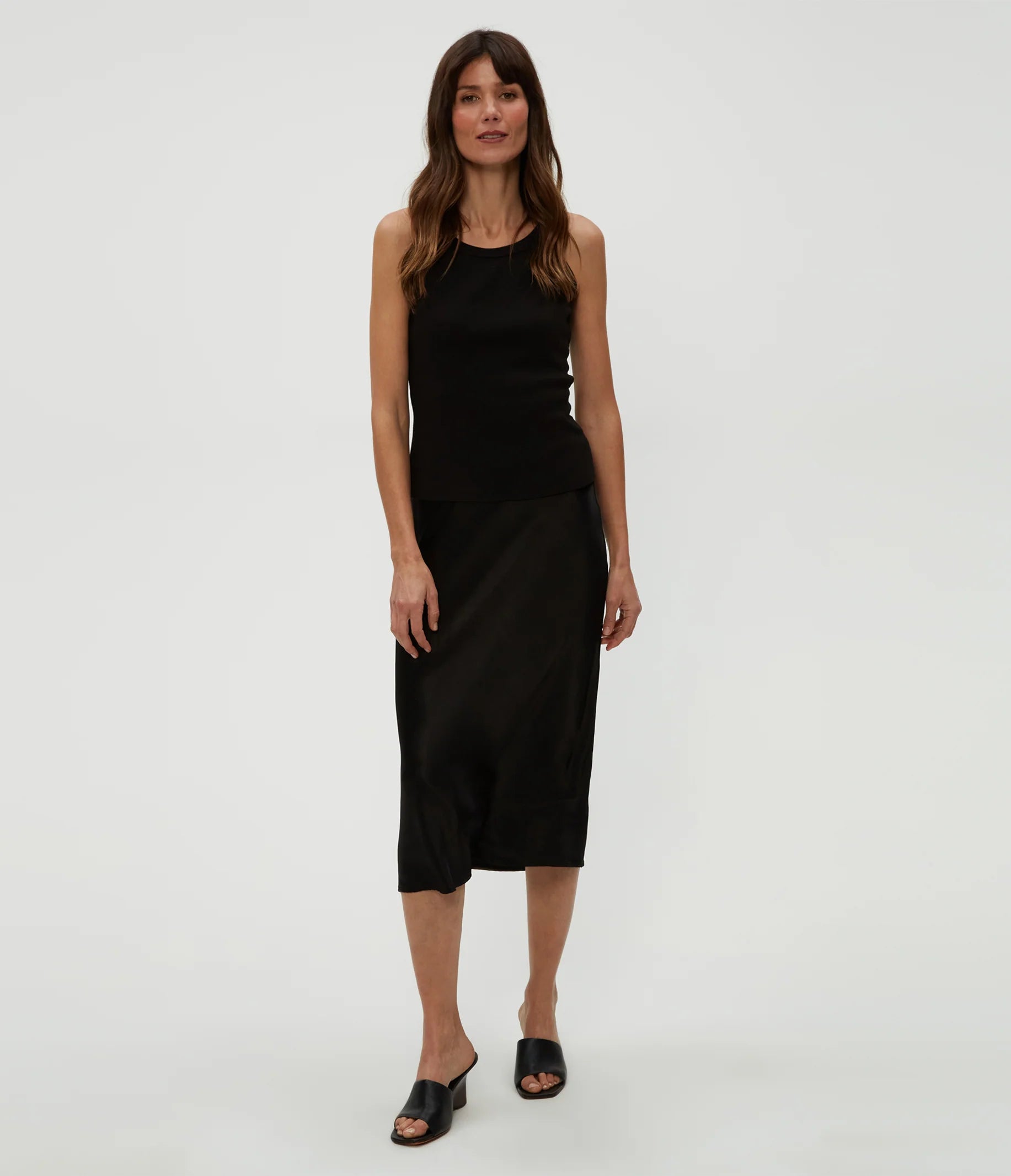 Michael Stars Leila Bias Midi Skirt - Black - THE INVITE