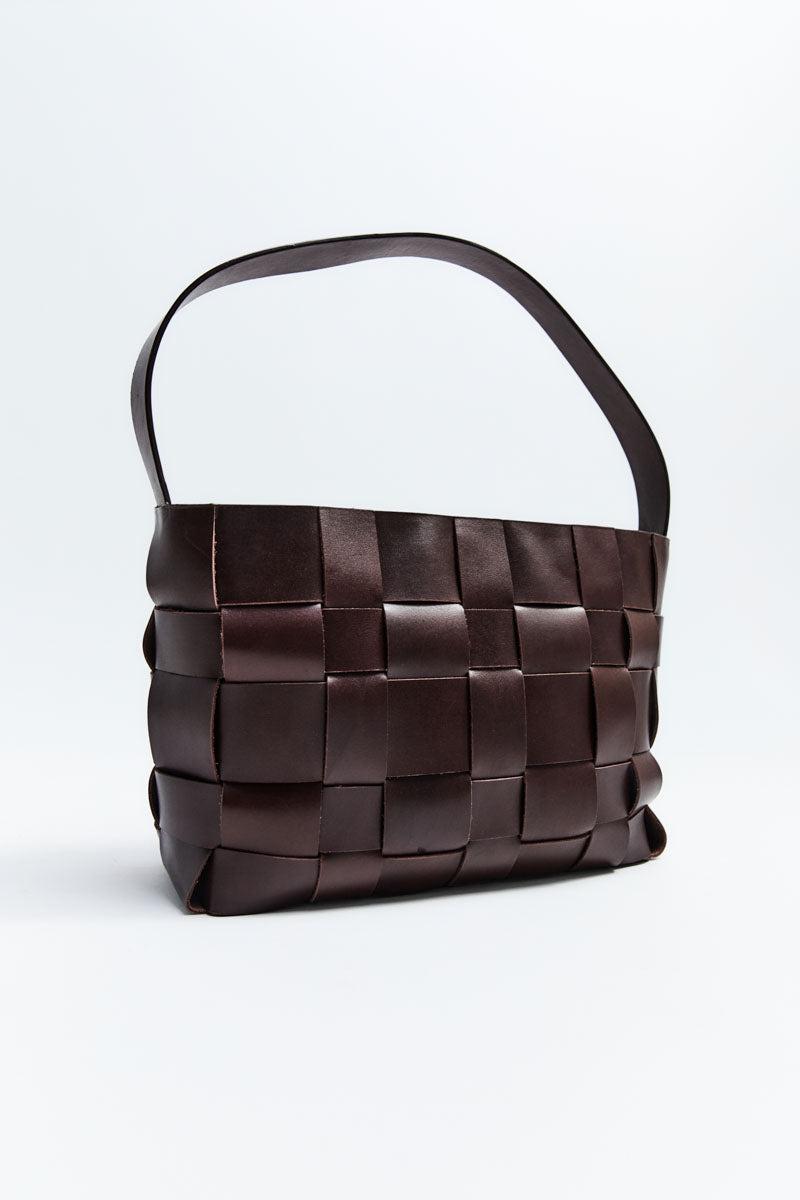 Woven Mini Tote - Chocolate
