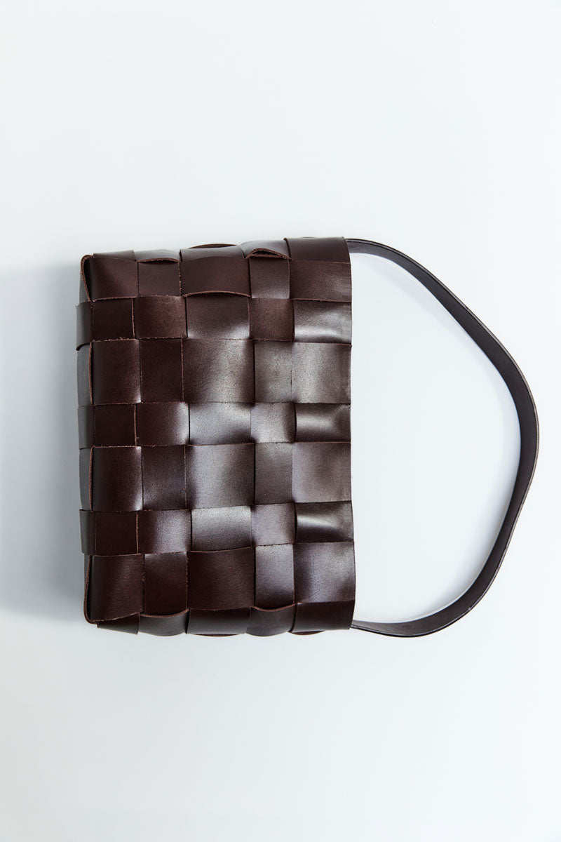 Woven Mini Tote - Chocolate
