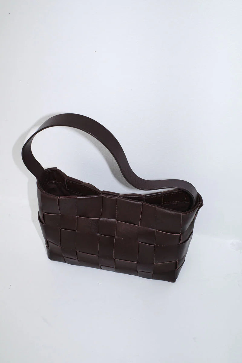 Woven Mini Tote - Chocolate