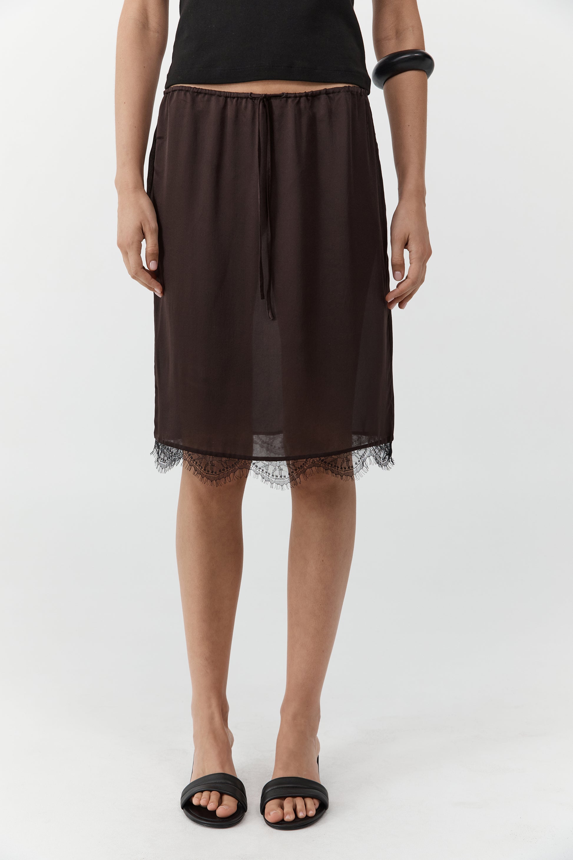 St. Agni - Fine Lace Skirt in Bark