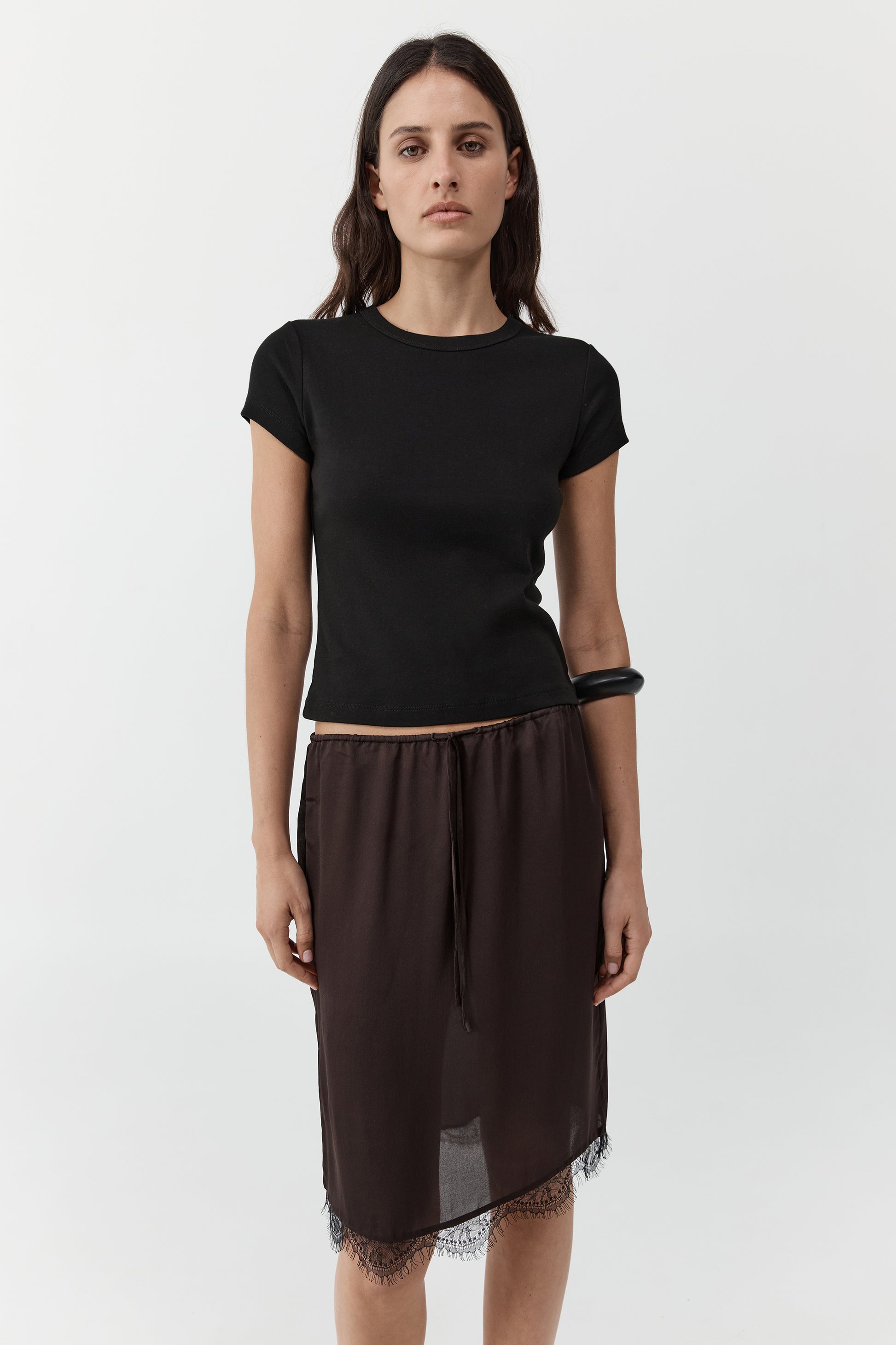 St. Agni - Fine Lace Skirt in Bark