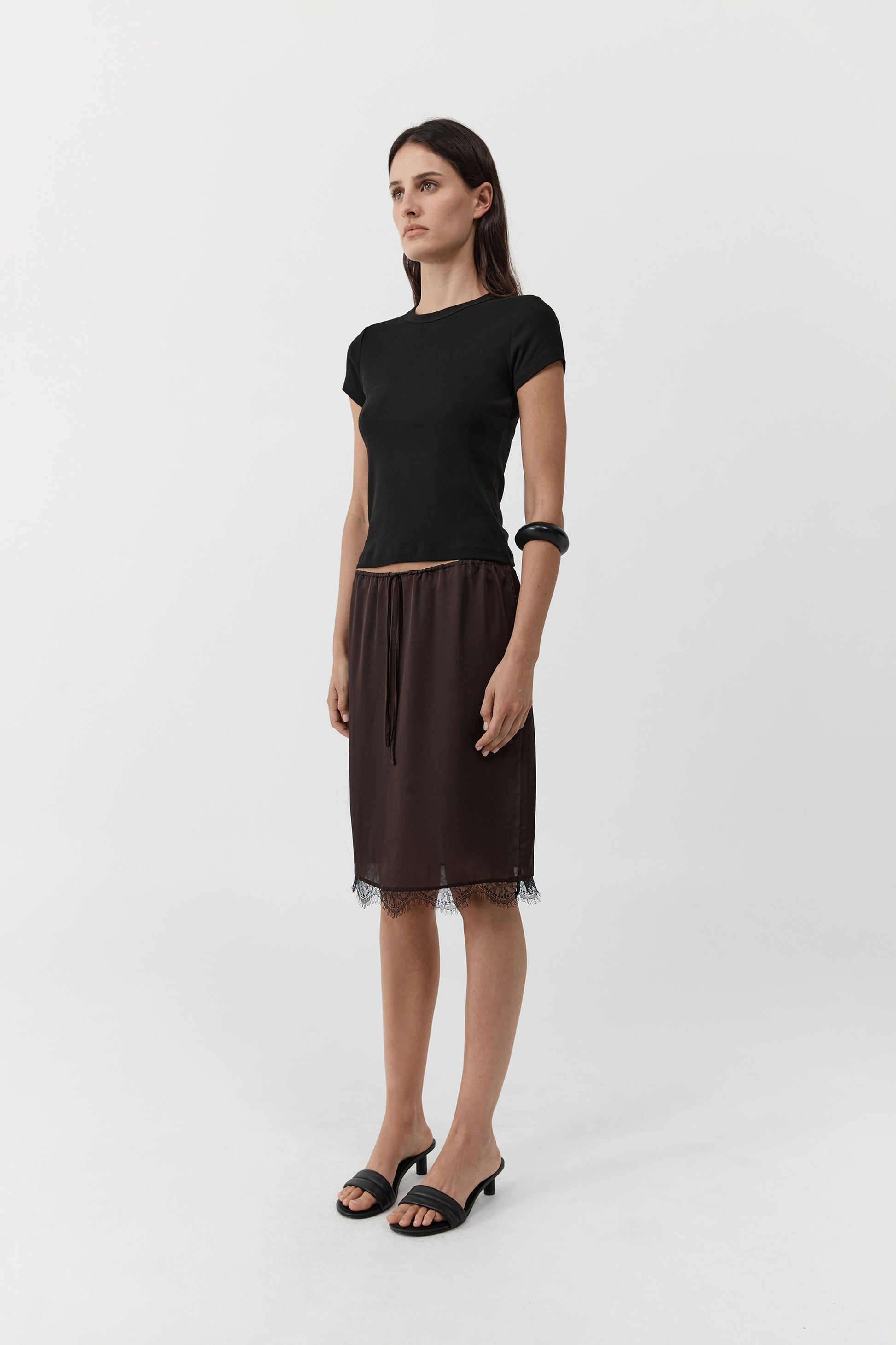 St. Agni - Fine Lace Skirt in Bark