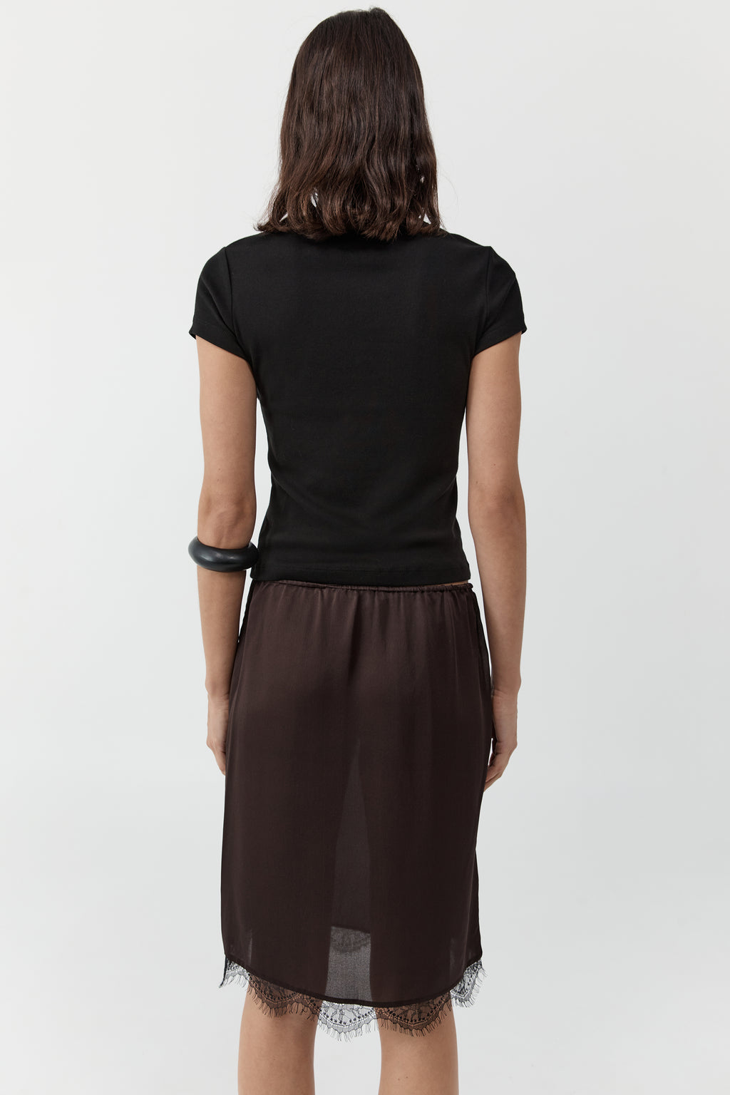 St. Agni - Fine Lace Skirt in Bark