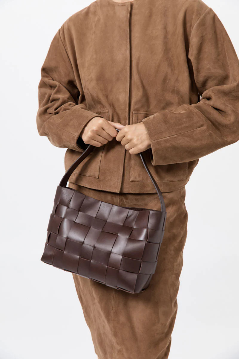 Woven Mini Tote - Chocolate