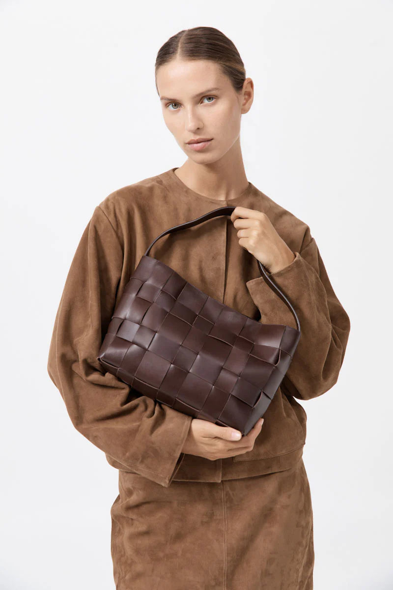 Woven Mini Tote - Chocolate