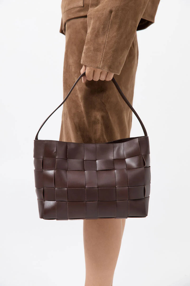Woven Mini Tote - Chocolate