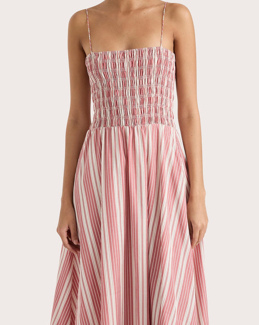 Faithfull The Brand red and white stripe maxi dress