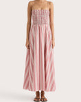 Load image into Gallery viewer, Faithfull The Brand Striped Maxi Dress in red and white for women
