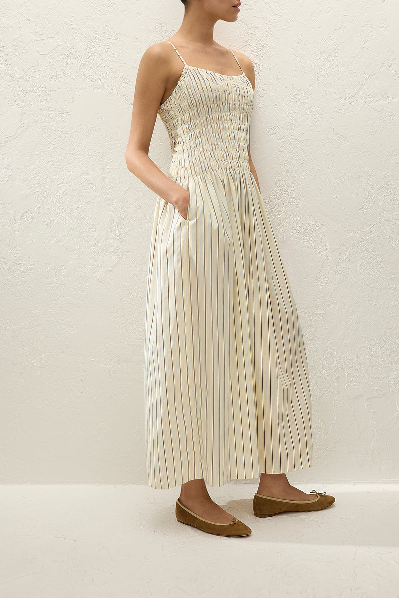 Faithfull The Brand - Araceli Maxi Dress in Fiori Stripe Lemon
