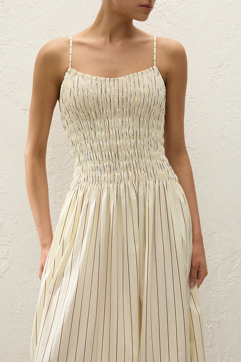 Faithfull The Brand - Araceli Maxi Dress in Fiori Stripe Lemon