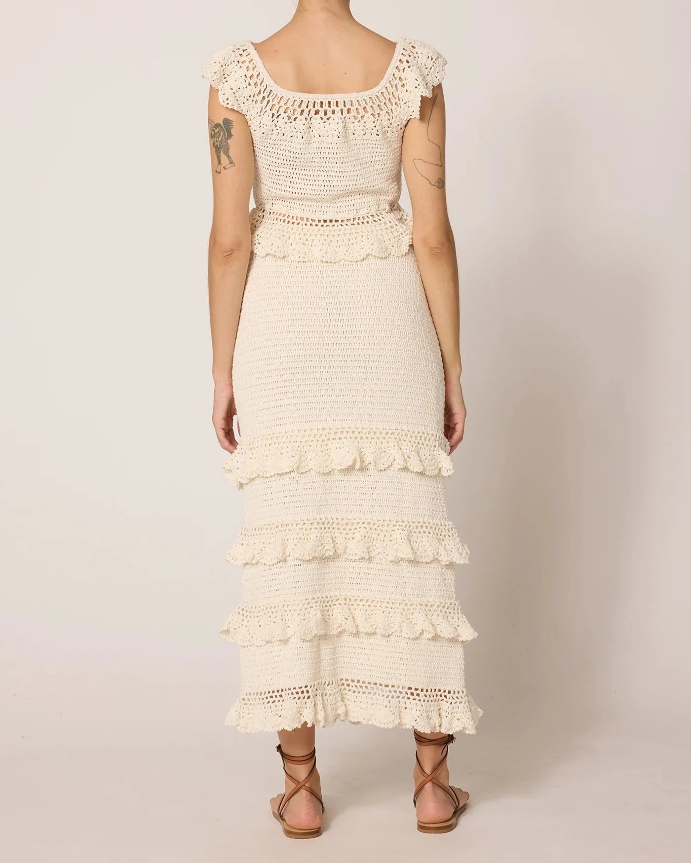 Women's crochet summer top in ivory