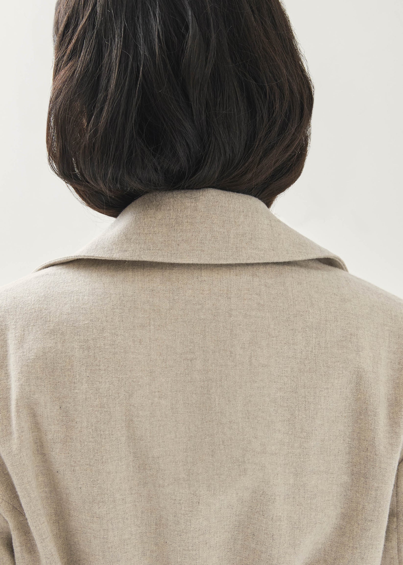 Women's oversized blazer in cream with tie waist belt