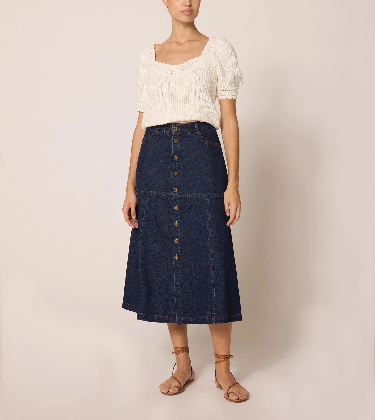 Cleobella Josie Denim Midi Skirt - THE INVITE