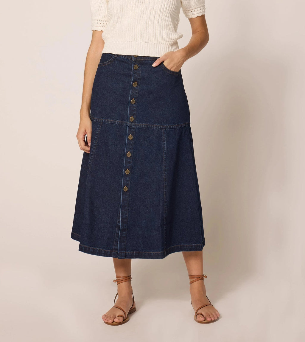 Cleobella Josie Denim Midi Skirt - THE INVITE