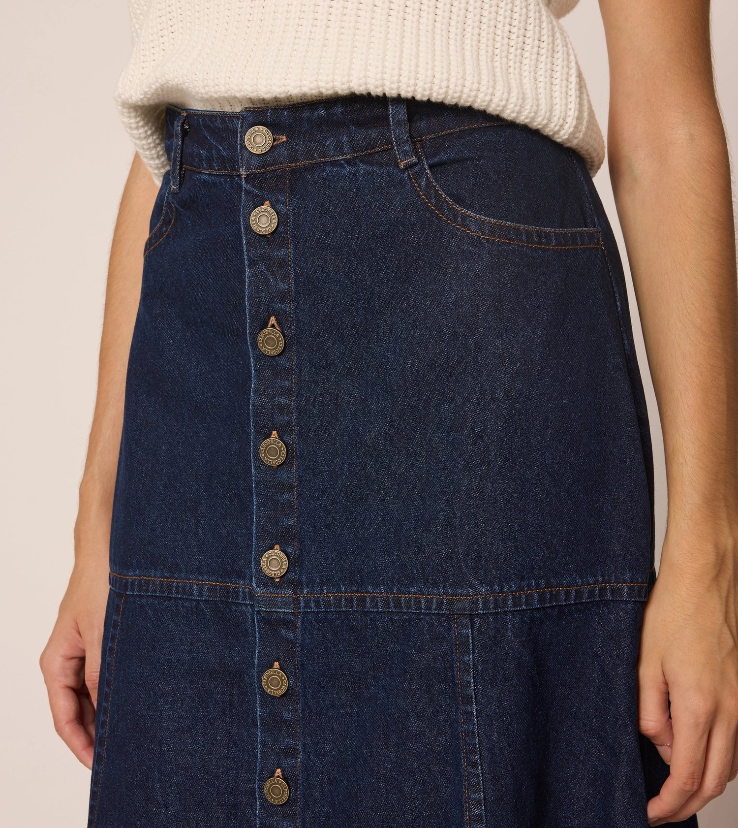 Cleobella Josie Denim Midi Skirt - THE INVITE