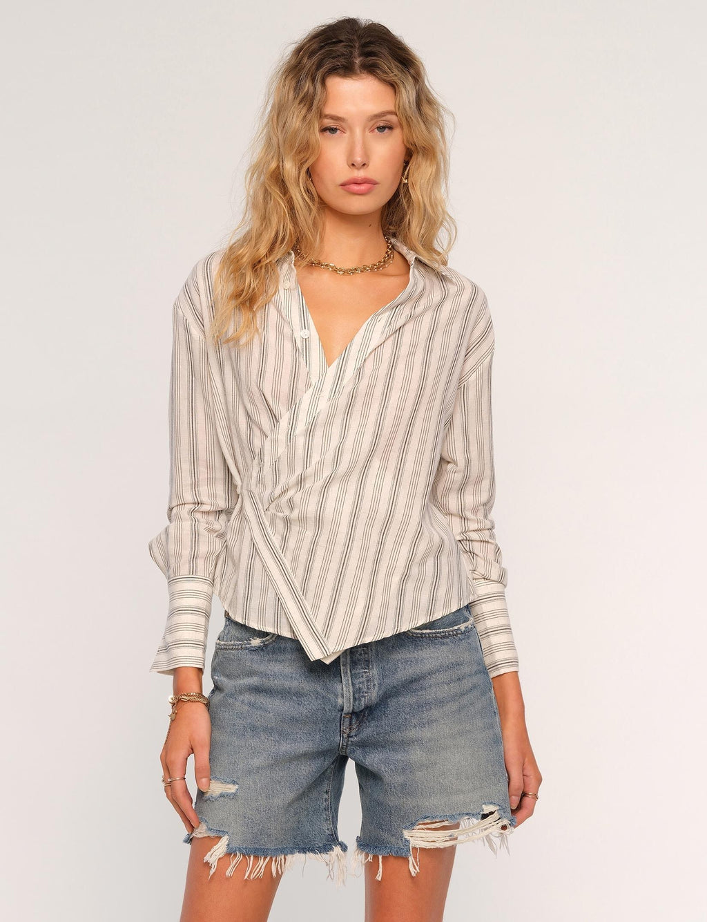Heartloom Elene Button - down Asymmetrical shirt - THE INVITE