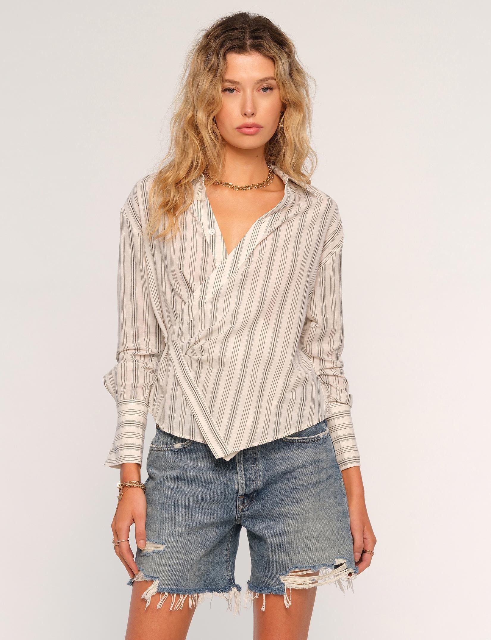 Heartloom Elene Button - down Asymmetrical shirt - THE INVITE