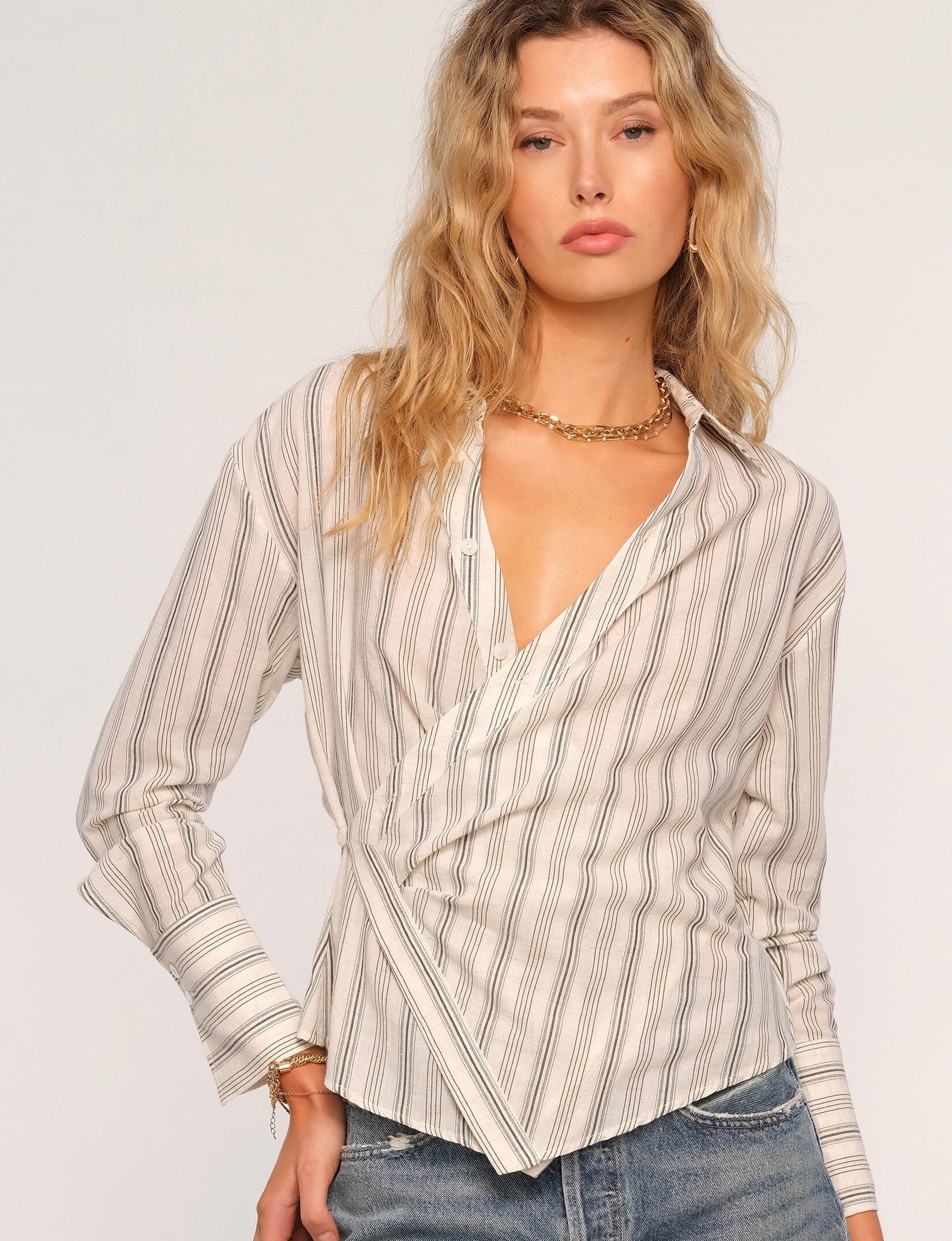 Heartloom Elene Button - down Asymmetrical shirt - THE INVITE
