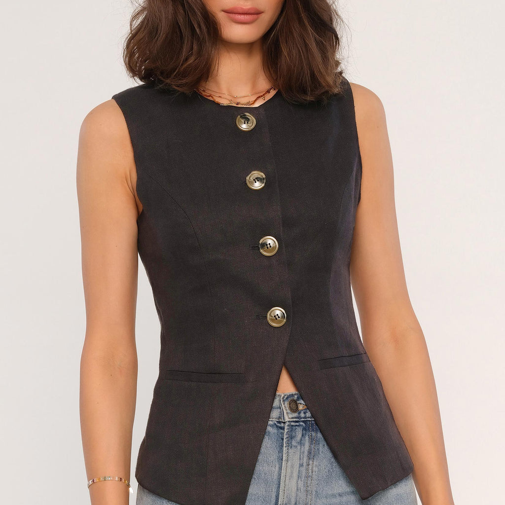 Heartloom Emerson Vest - Black - THE INVITE