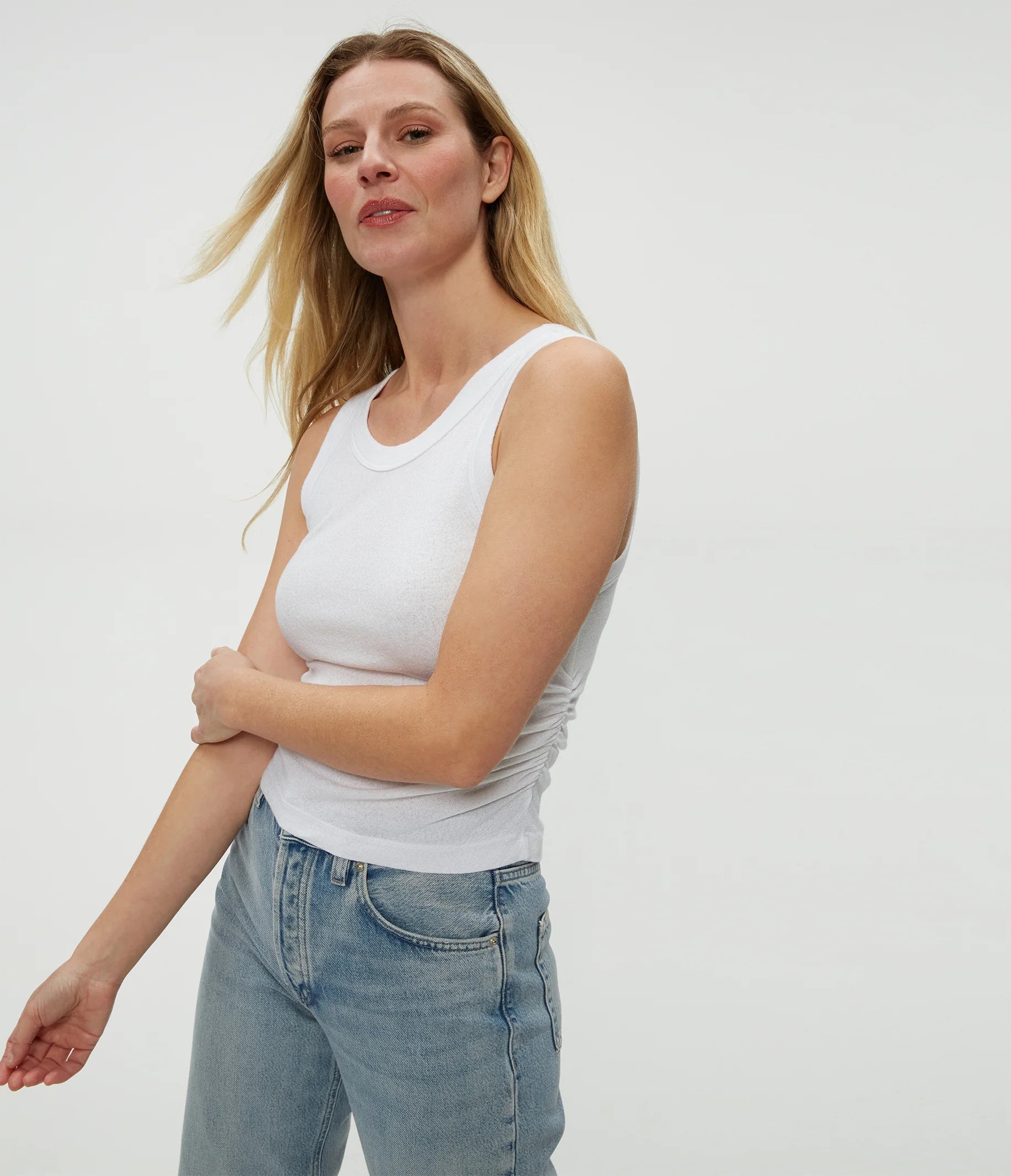 Michael Stars Ella Shine Tank in white - THE INVITE