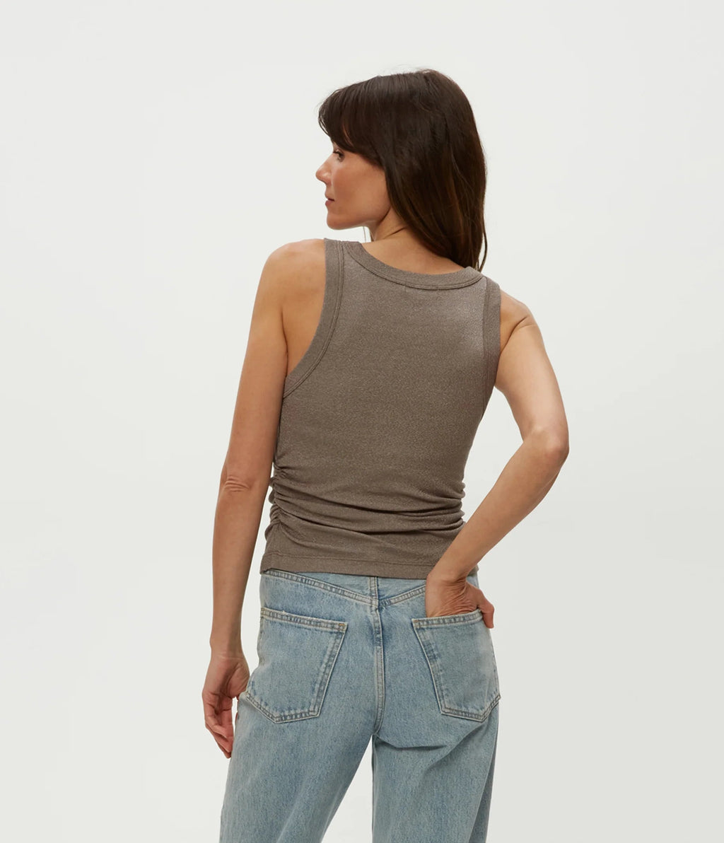 Michael Stars Ella Shine Tank in cobblestone - THE INVITE