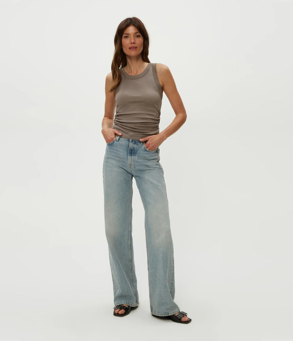 Michael Stars Ella Shine Tank in cobblestone - THE INVITE
