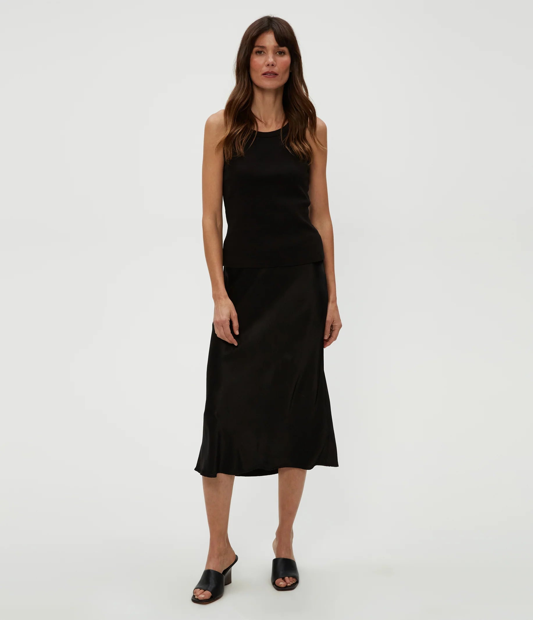 Michael Stars Leila Bias Midi Skirt - Black - THE INVITE
