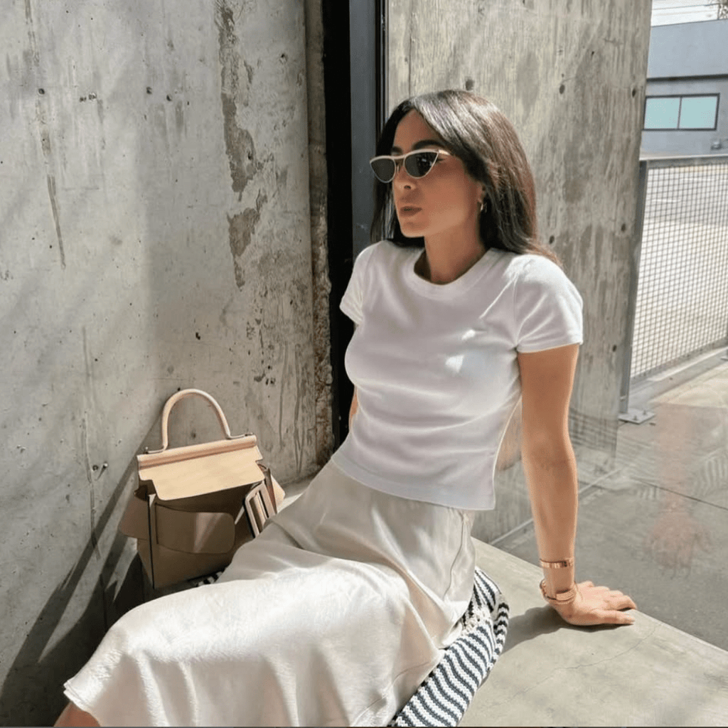 Michael Stars Leila Bias Midi Skirt - Cement - THE INVITE