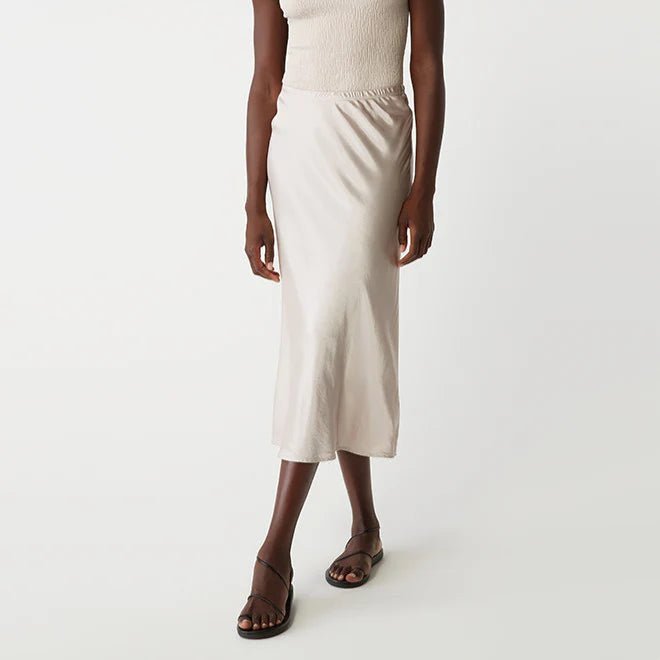 Michael Stars Leila Bias Midi Skirt - Cement - THE INVITE