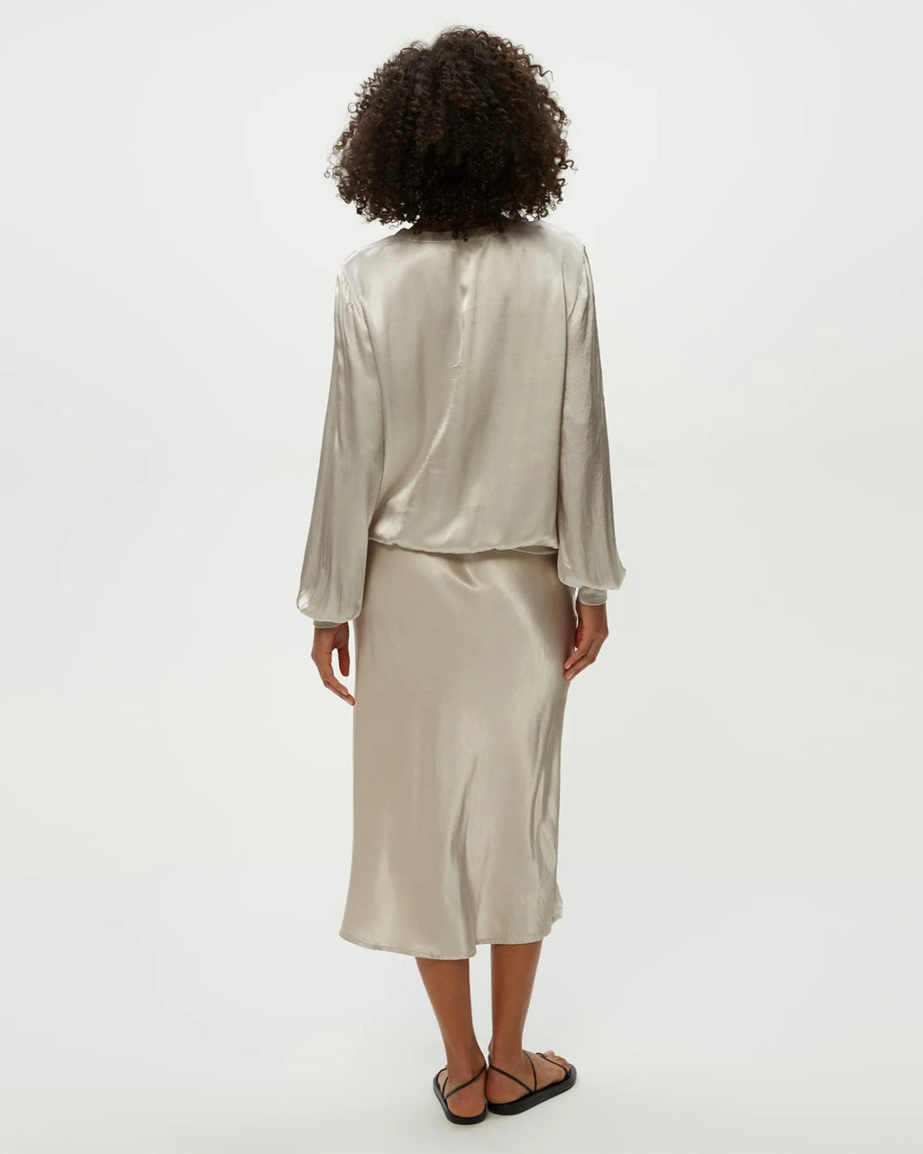 Michael Stars Leila Bias Midi Skirt - Cement - THE INVITE