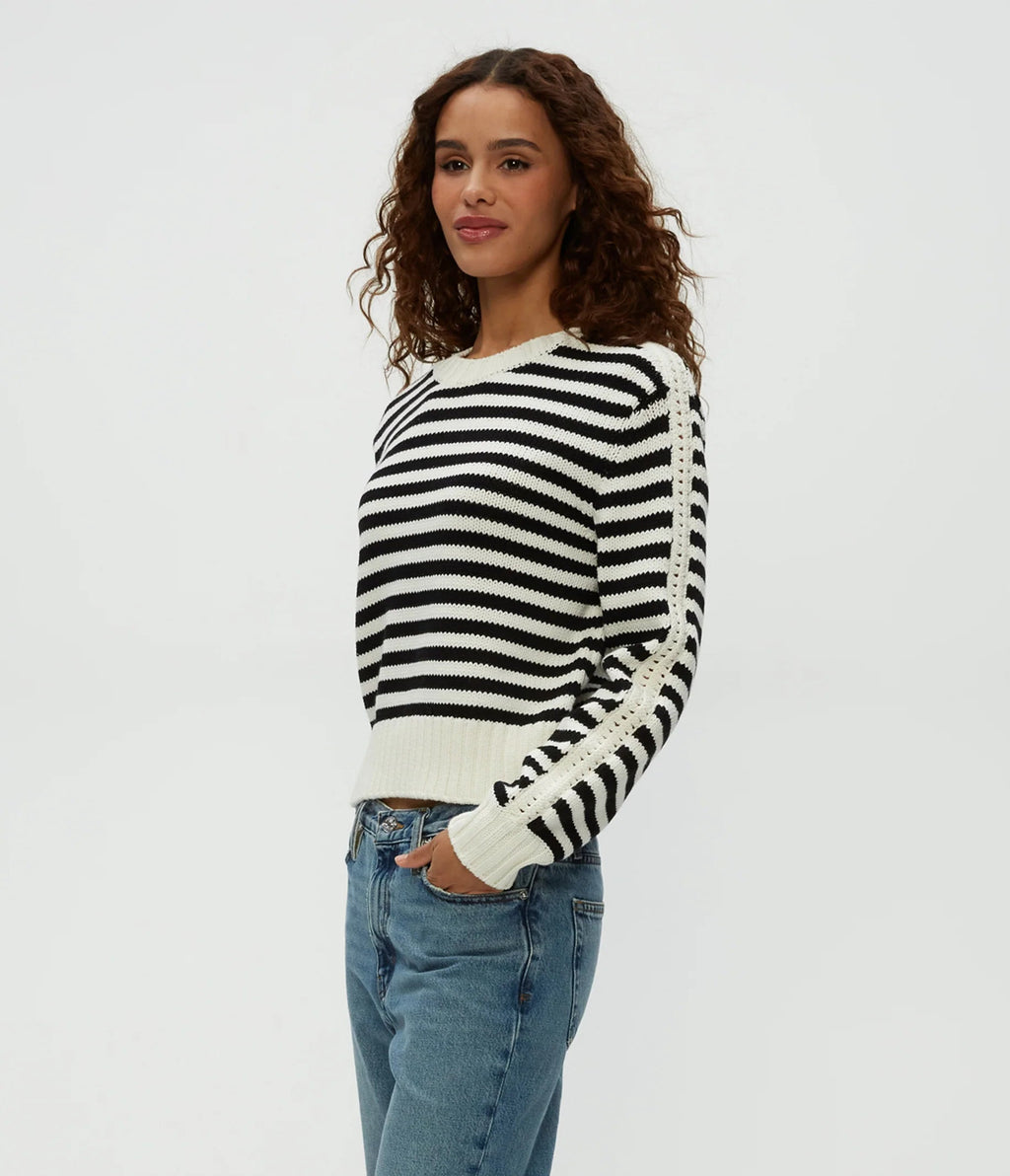 Michael Stars Merle Striped Crewneck Sweater - THE INVITE