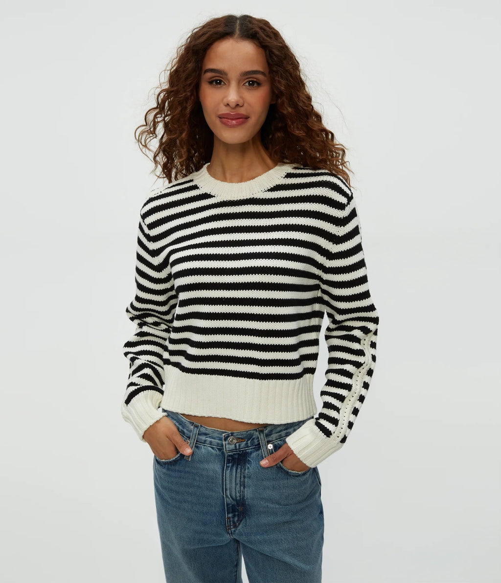 Michael Stars Merle Striped Crewneck Sweater - THE INVITE