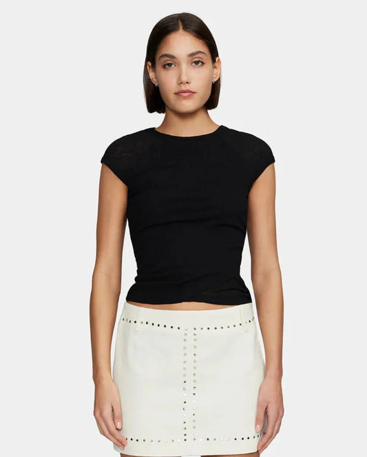 Ownley Martha Baby Tee - Black - THE INVITE