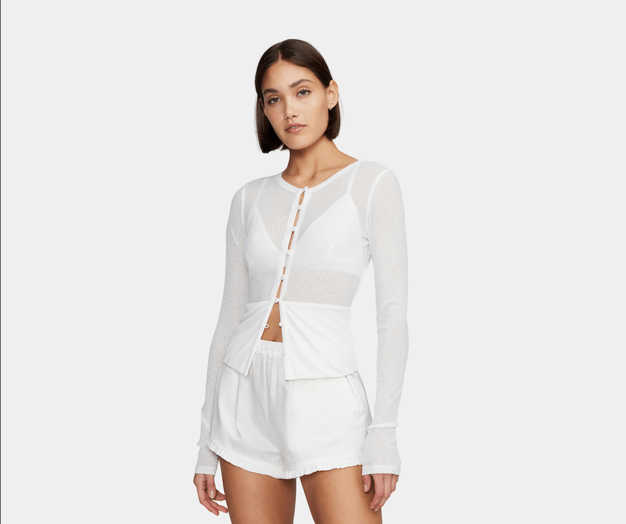 Ownley Cindy Cardigan - White - THE INVITE