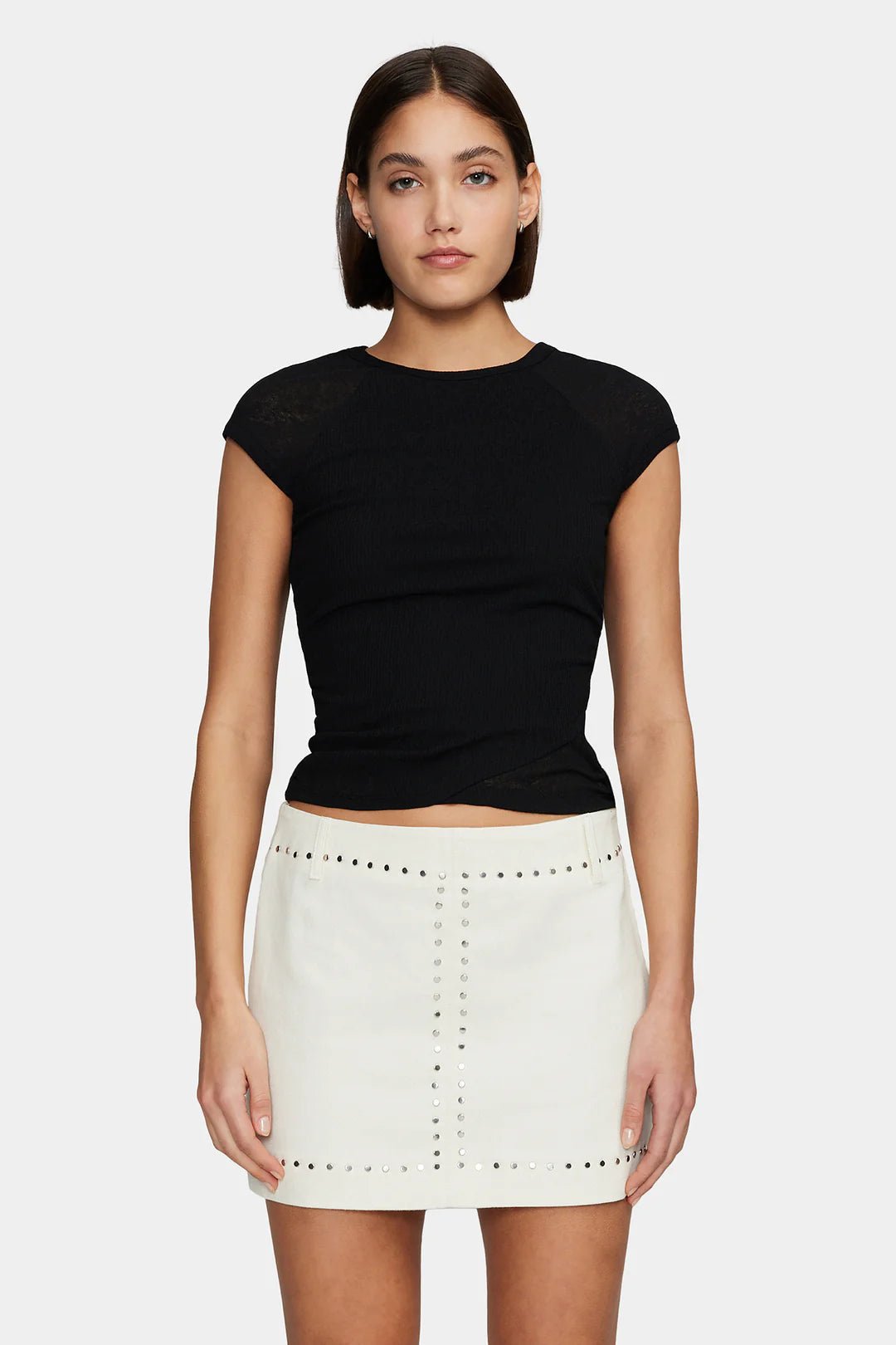 Ownley Martha Baby Tee - Black - THE INVITE