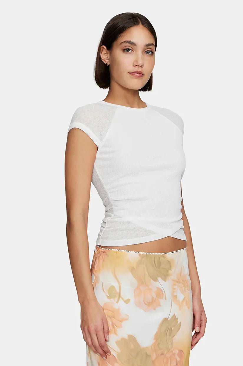 Ownley Martha Baby Tee - White - THE INVITE